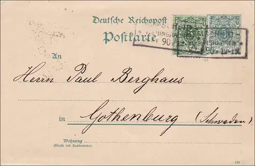 Lettre de Remscheid-Viesringhausen à Göteburg (Suède) en 1890, Sign. Zenker BPP