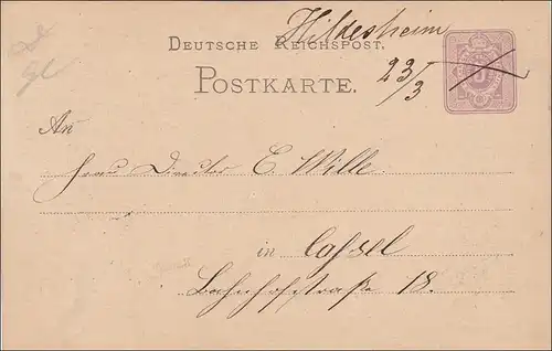 Lettre de Hildesheim - manuscrite - d'après Kassel 1876