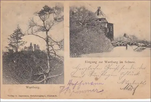 Carte postale Eckrand - de Eisenach en Suisse 1898