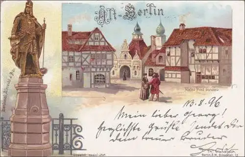 Ansichtskarte von Alt Berlin 1896 nach Metz