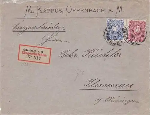 Brief von Offenbach nach Ilmenau 1878 Einschreiben