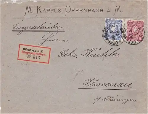 Lettre d'Offenbach à Ilmenau 1878 recommandé