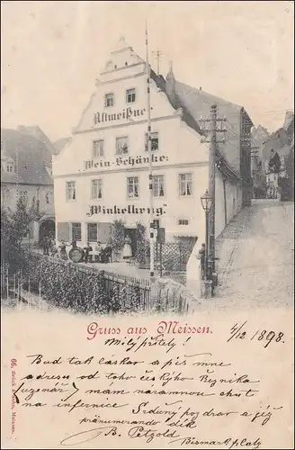 Ansichtskarte von Meissen nach Dresden 1893