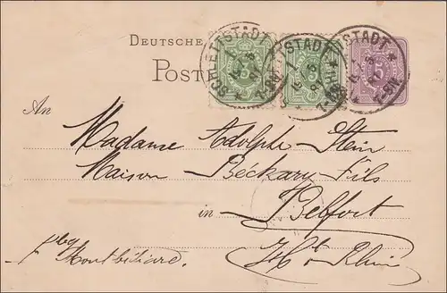 Ganzsache von Schlettstadt 1881