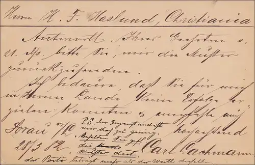 Tout l'affaire de Sorau à Christiania 1883