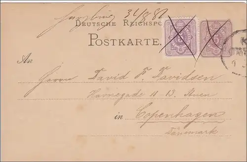 Ganzsache nach Copenhagen 1881