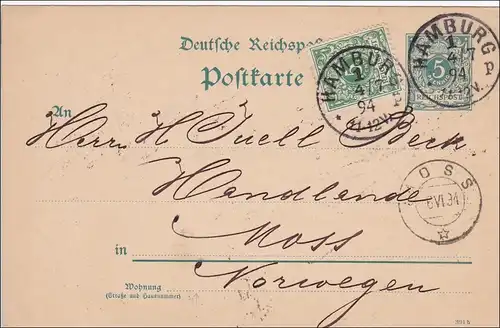 A propos complet de Hambourg à Norvège 1894