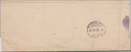 Gaanzkasse für Streifband von Berlin zu Montreux 1885