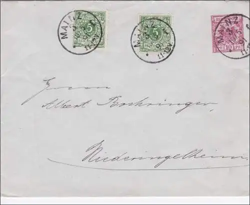 Envois de dossier de Mayence vers Niederingengelheim 1891