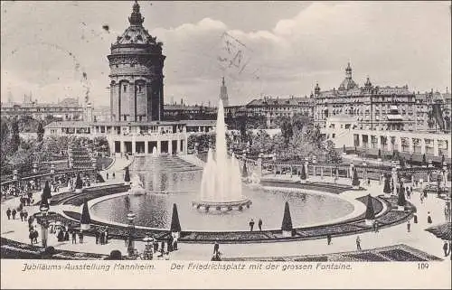 Germania: Carte de vue Mannheim 1907: Internat. Kunstsaufsbörden vers Rotterdam