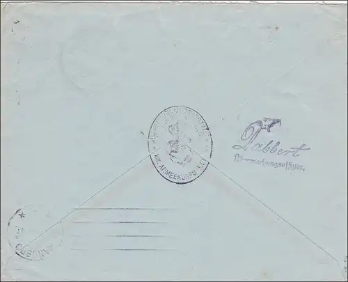 Germania: Brief von Leipzig nach Randers in Dänemark 1915