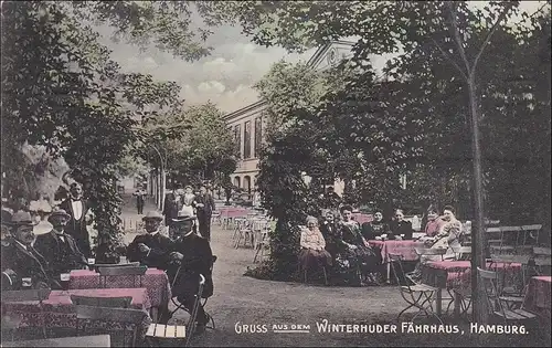 Germania: Ansichtskarte Hamburg Winterhuder Fährhaus nach Portugal 1911