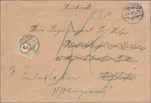 Germania: Drucksache Brief von Berlin in die Schweiz - Taxe 1908
