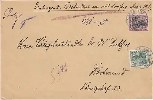 Germania: Lettre de Wroclaw vers Dortmund 1909