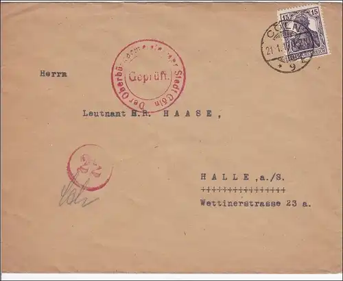 Germania: Brief Kölner Akademischen Sport Club nach Hallos - geprüft