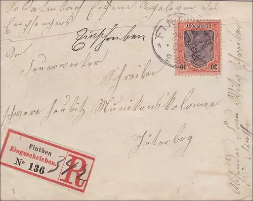Germania: Einschreibebrief aus Finthen nach Jüterbog 1900