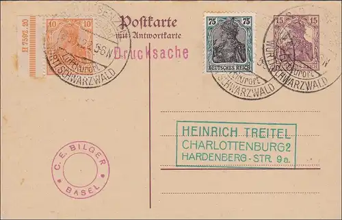 Germania: Sonderstempel Bad Liebenzell - Luftkurort 1922 - HAN NUMMER !!!!