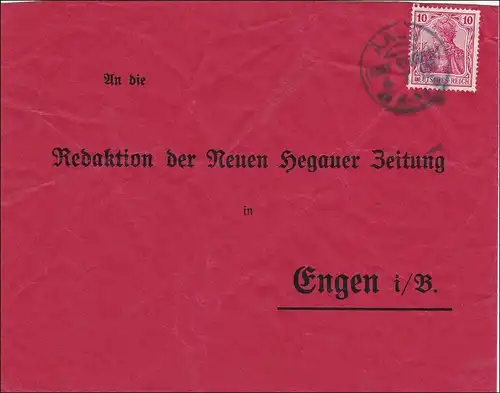 Germania: Brief von Aach an die Hegauer Zeitung 1912