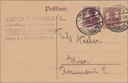 Germania: Carte postale de Fribourg 1920