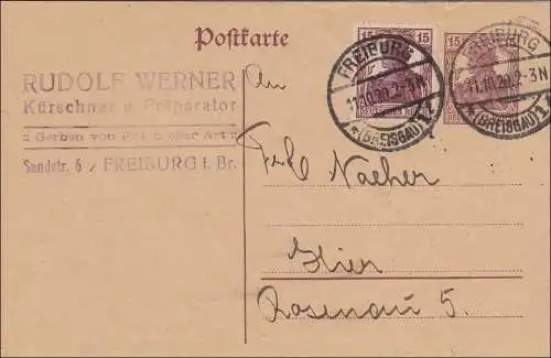 Germania: Postkarte aus Freiburg 1920