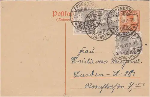 Germania: Tout le sujet de Eppendorf vers Dresde 1919