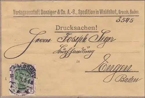 Germania: Drucksache 1921, Adressteil von Waldshut 1921