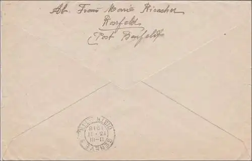 Germania: Brief von Benfeld/Rossfeld zum Roten Kreuz nach Genf 1918