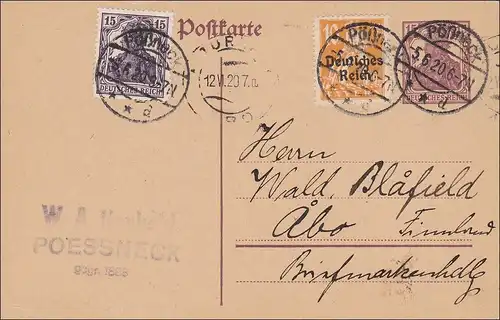 Germania: Tout le sujet de Pössneck vers la Finlande 1920