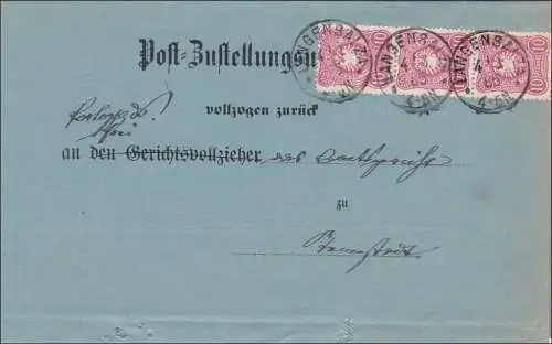 Certificat de livraison de Langensalla 1885