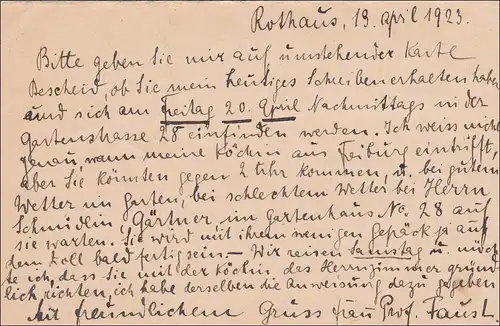 Inflation: Tout le problème de Rothaus à Säckingen 12.4.1923