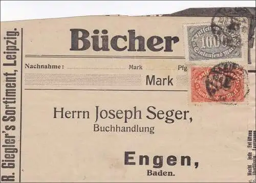 Inflation:  Adressteil Buchsendung von Leipzig