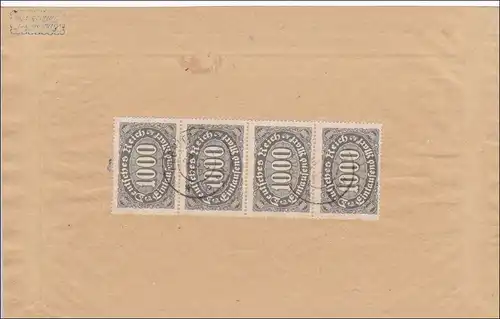 Inflation: Lettre de l'AOK Pegnitz après Hammerschraft 29.8.1923