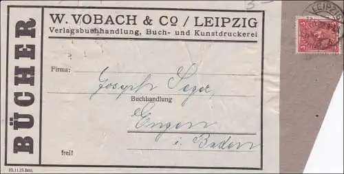 Inflation:  Adressteil für Büchersendung von Leipzig 17.5.1922