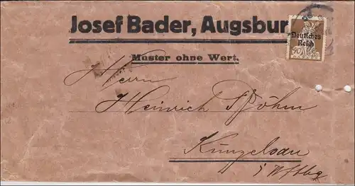 Inflation:  Muster ohne Wert von Augsburg nach Künzelsau