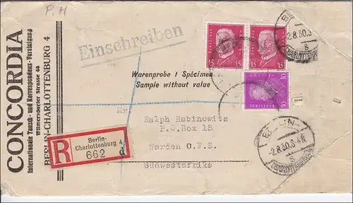 Weimar: ÉCHANTILLON DE BELGIUM À L'Afrique du Sud 1930