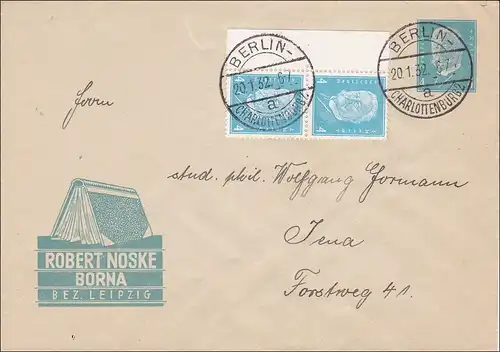 Envois de Berlin entier vers le journal des timbres Jena en 1932