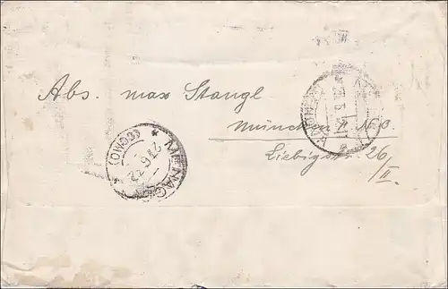 Weimar: Lettre de Munich à l'Italie avec supplément 1932