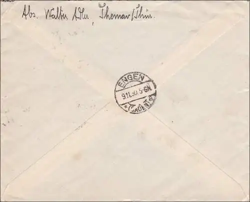 Weimar: Lettre d'exhortation de Theber/Thüringen 1930