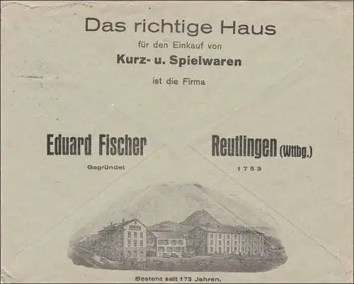 Weimar: Brief aus Reutlingen - Spielwaren - 1928