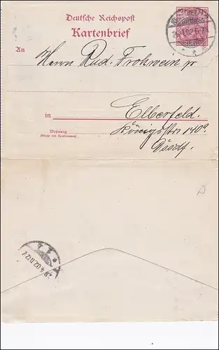 Kartenbrief mit Bild von Neustrelitz nach Ebersfeld 1902