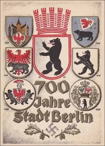 III. Reich: carte de vue 700 ans Berlin 1937 - Berlin bureau de poste mobile