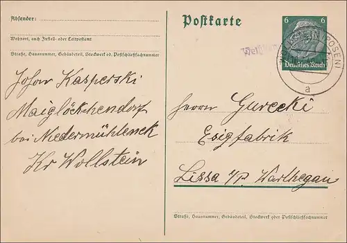 III. Reich: Maiglöckchendorf Niedermühleneck Wollstein Stamp Weltzberg 1940