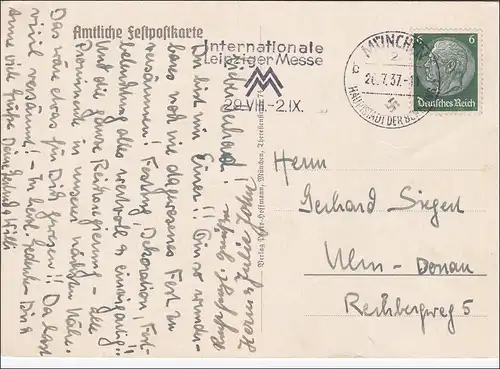 III. Reich: Tag der Deutschen Kunst München 1937 nach Ulm