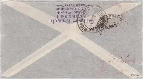 III. Reich: Luftpostbrief Hamburg - Brasilien mit Luftschiff Zeppelin 1936, MeF