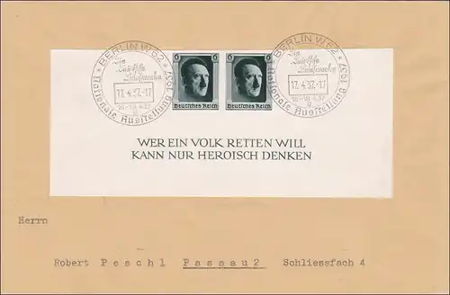 III. Reich: Brief von Berlin nach Passau 1937