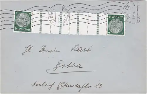 III. Reich:  Brief von Berlin nach Gotha 1936