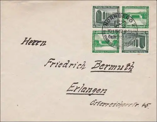 III. Reich: Brief von Nürnberg nach Erlangen 1937