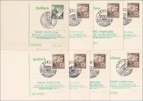 III. Riche: 14 cartes postales 50e anniversaire 1939, TOUS LES BÂTIMENTS A-O