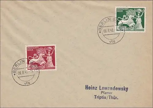 III. Reich: Brief von Berlin vfs nach Triptis - FDC 1942