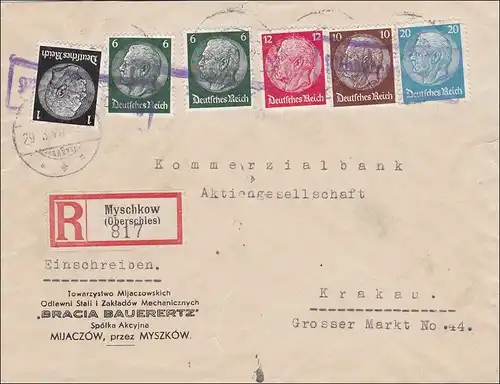 III. Reich: Inscription Mychkov Silésie supérieure après Cracovie 1940